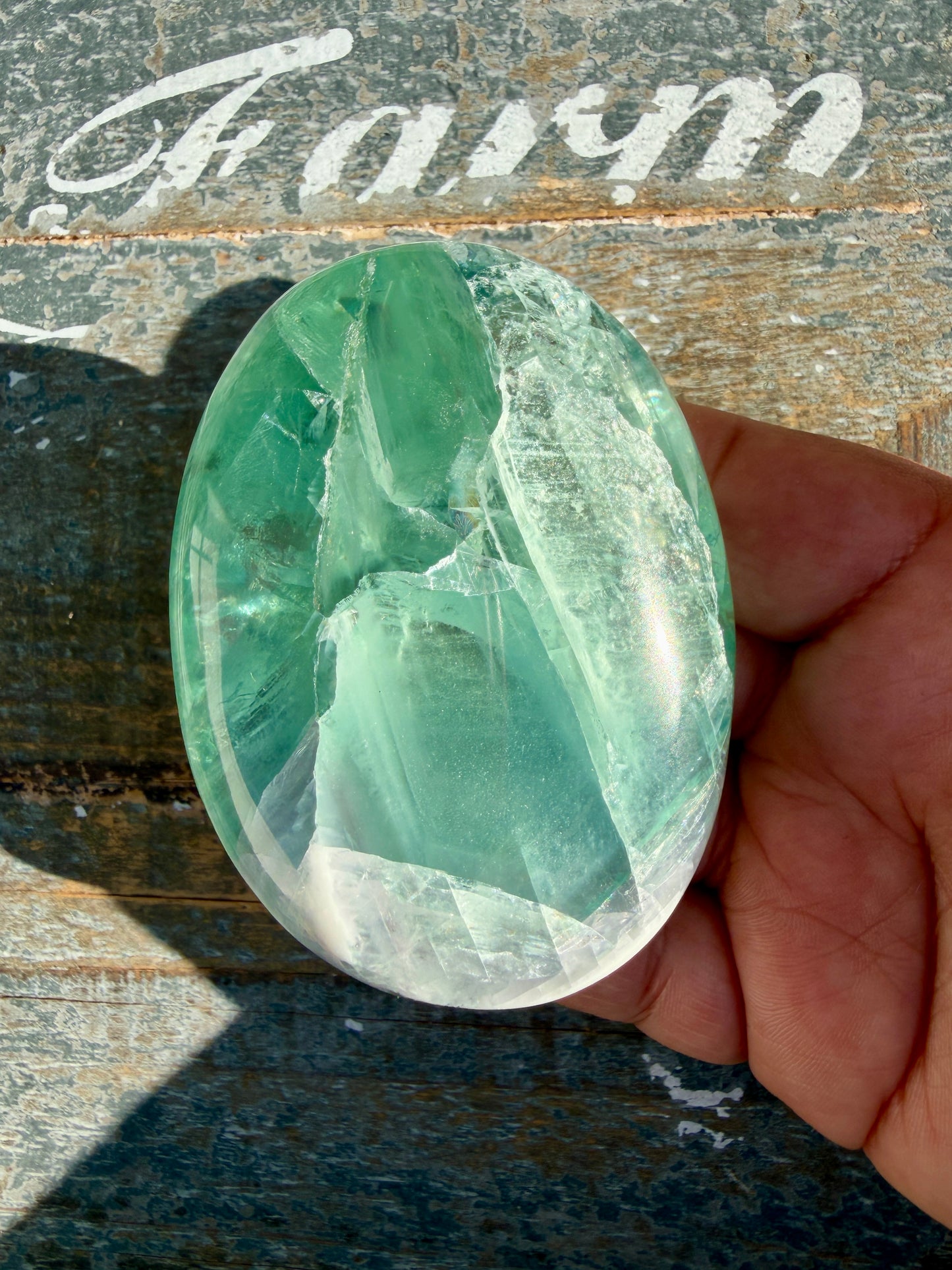 Gorgeous Durango Fluorite Palm Stone | Mexico | Opt 9