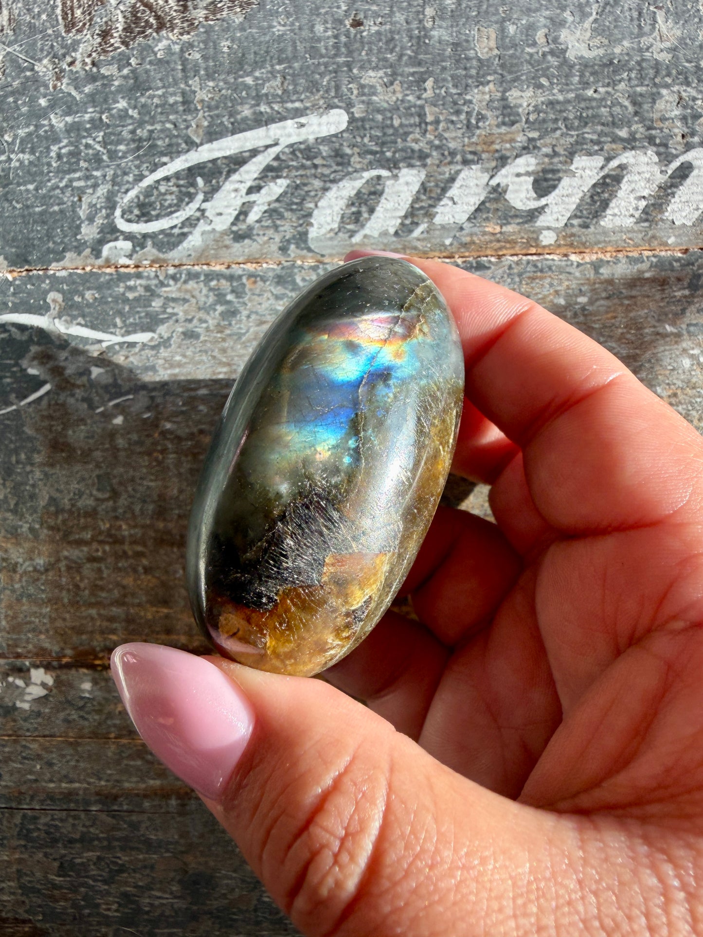Gorgeous Flashy Labradorite Lingam | Madagascar | Opt Q