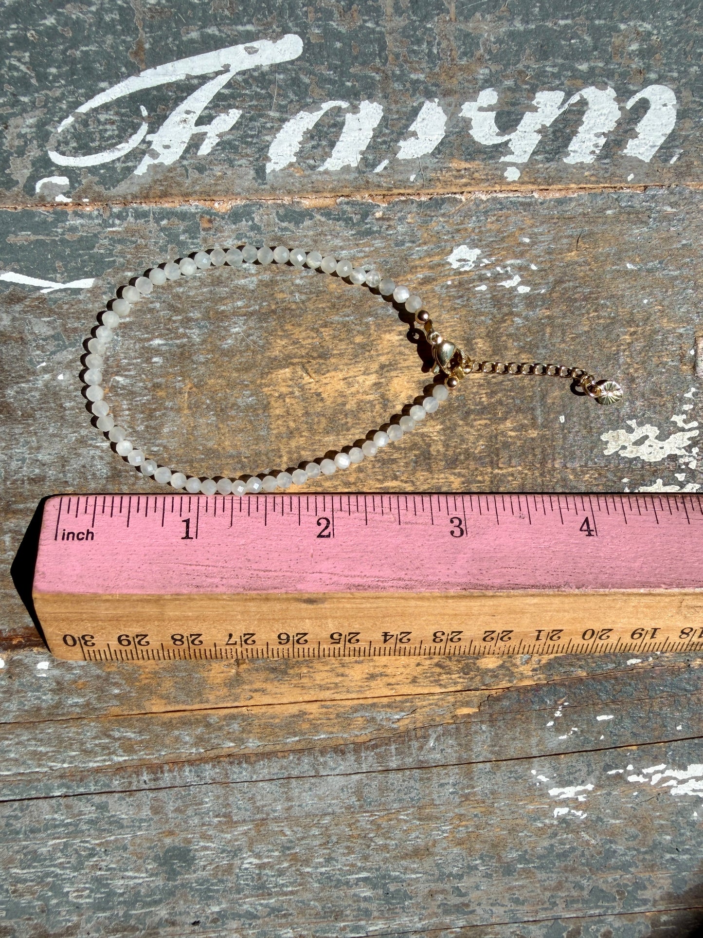 Micro Faceted White Moonstone Beaded BRACELET | 1-2 mm | Adjustable up to 8"