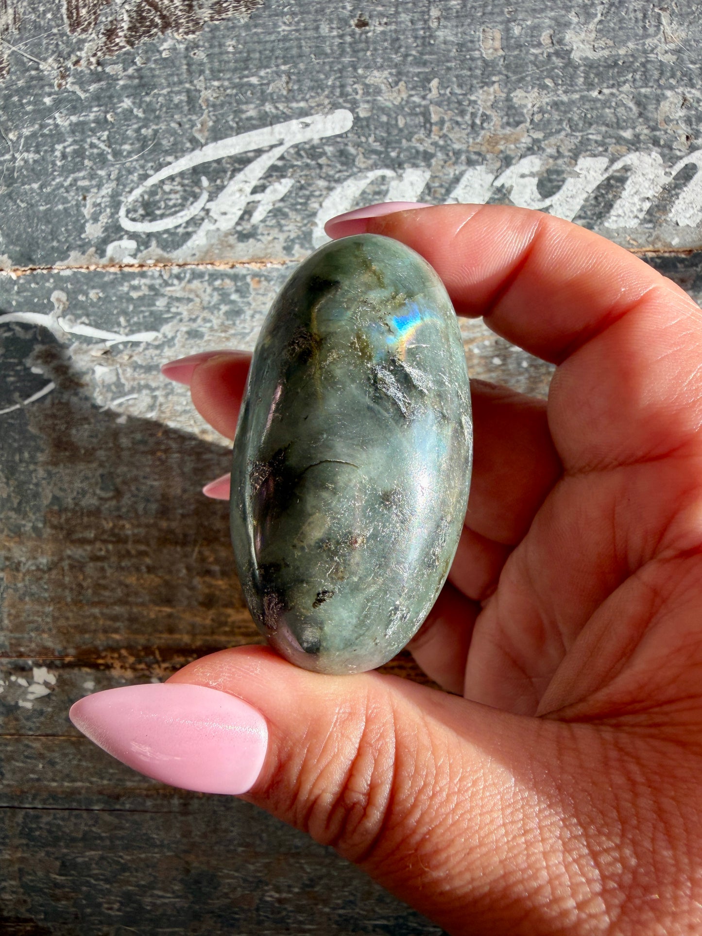 Gorgeous Flashy Labradorite Lingam | Madagascar | Opt Y