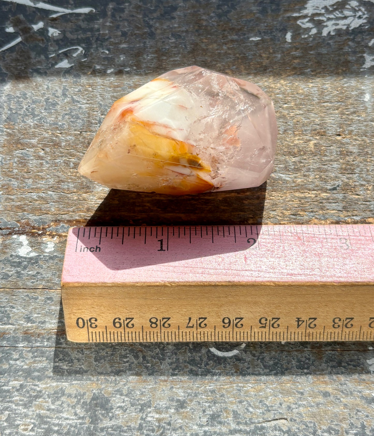 Gorgeous Pink Lithium + Amphibole Quartz Freeform from Brazil