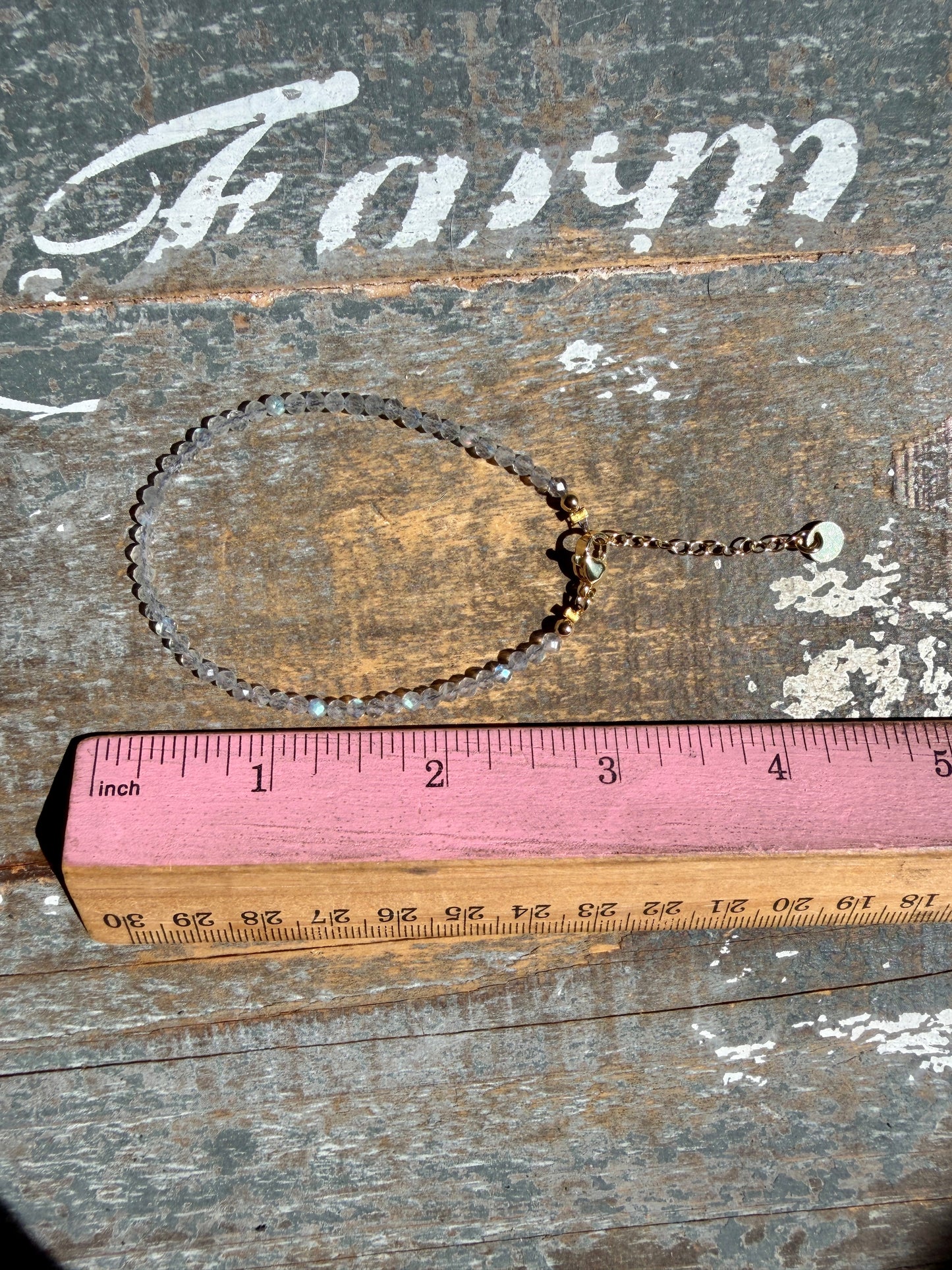 Micro Faceted Labradorite Beaded BRACELET | 1-2 mm | Adjustable up to 8"