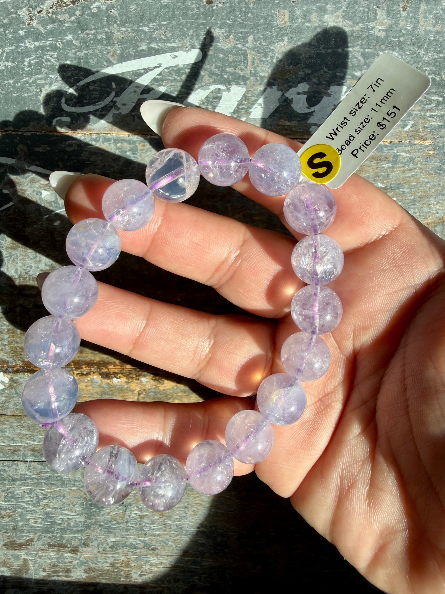 Lavender Moon Quartz | Opt S | Wrist Size: 7" | Bead Size: 11mm