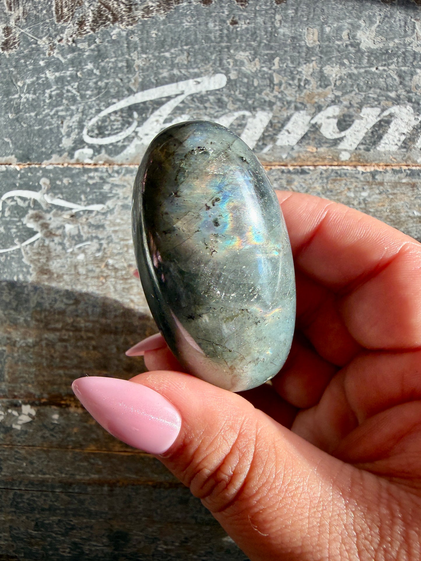Gorgeous Flashy Labradorite Lingam | Madagascar | Opt S