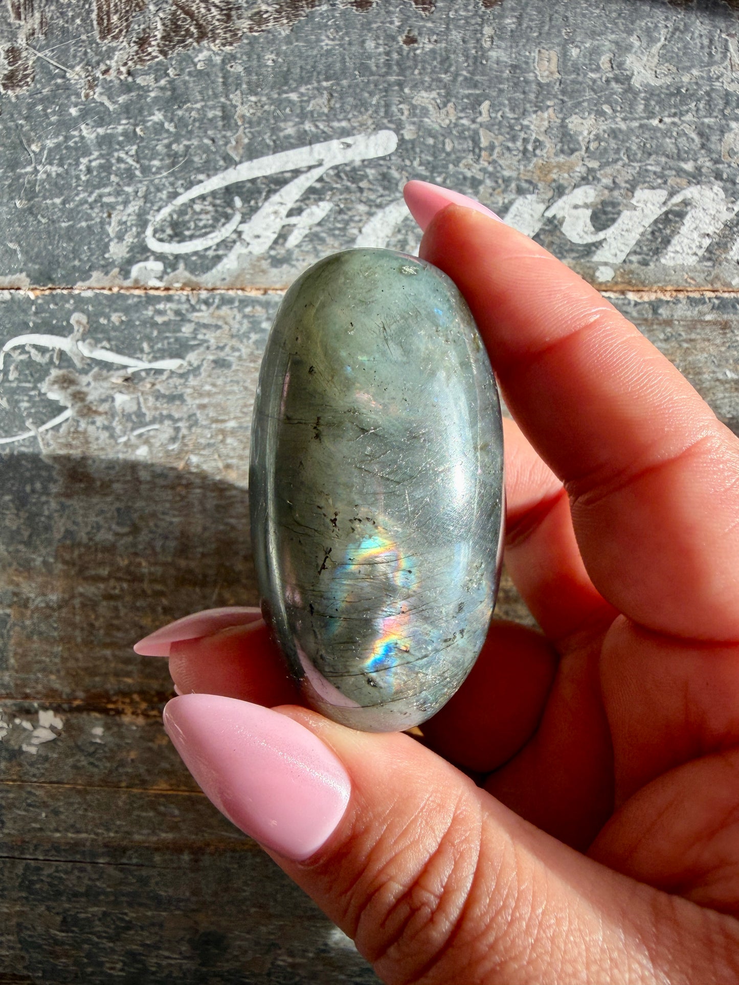 Gorgeous Flashy Labradorite Lingam | Madagascar | Opt S