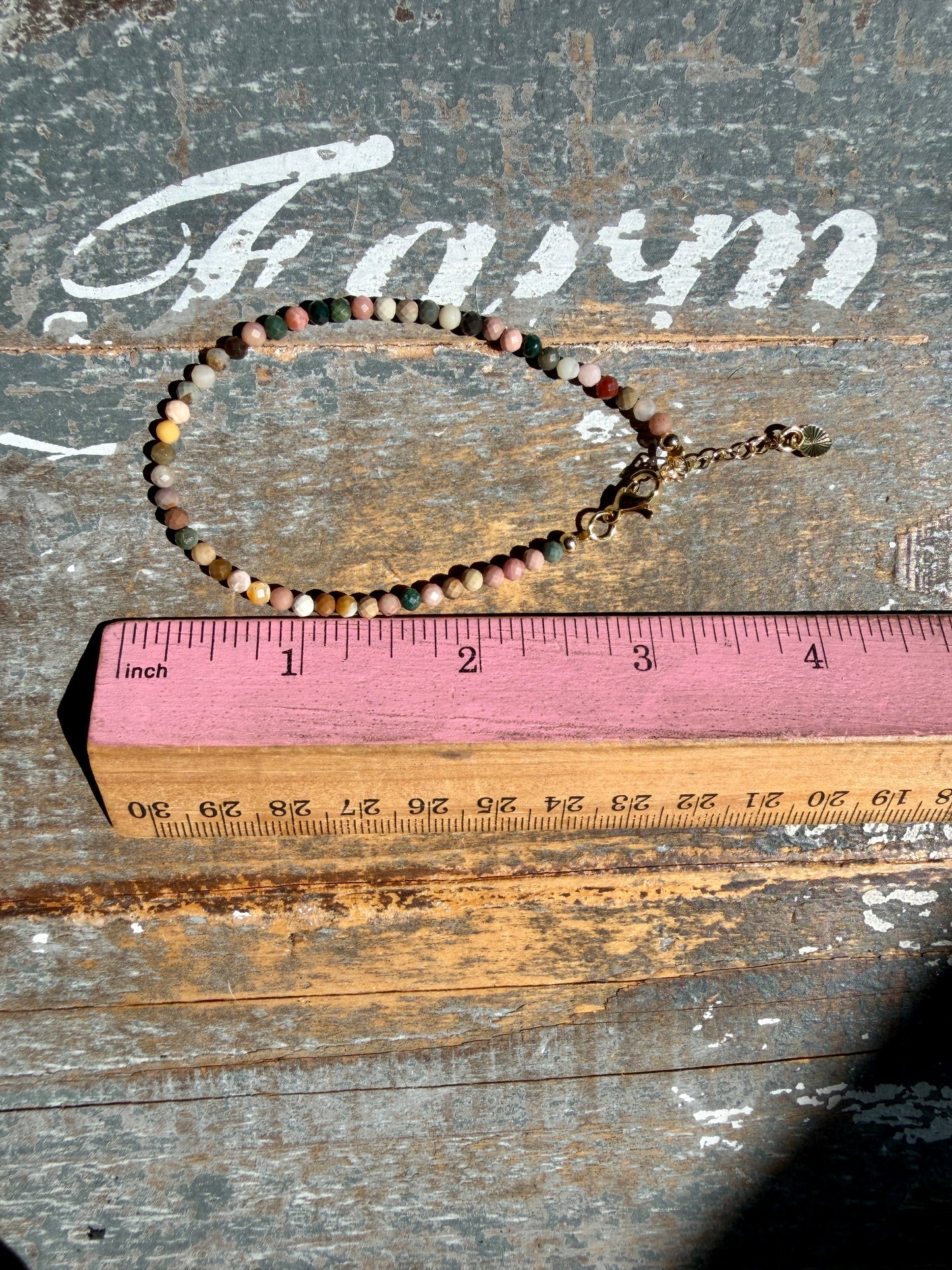 Micro Faceted Alashan Agate Beaded BRACELET | 1-2 mm | Adjustable up to 8"