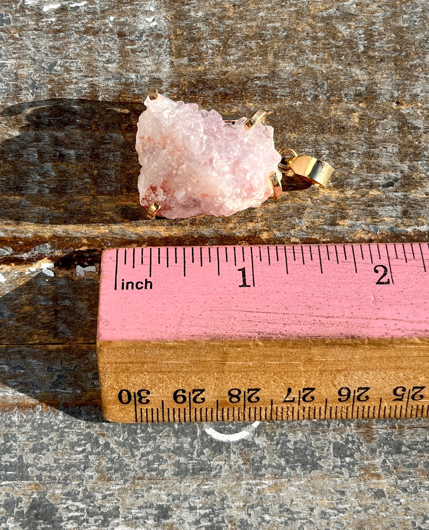 Gorgeous Druzy Pink Amethyst Pendant from Brazil