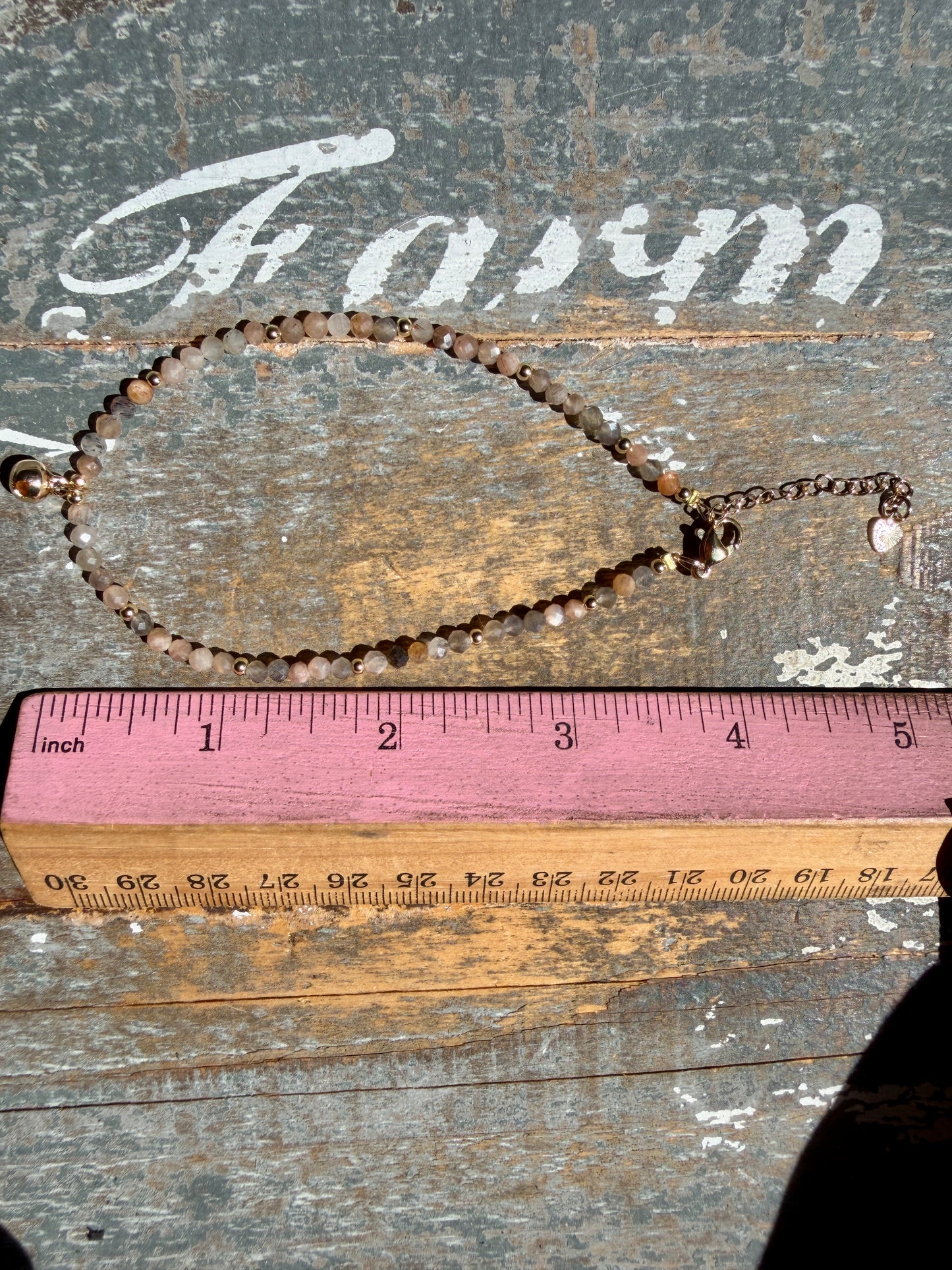 Micro Faceted Skeleton Moonstone Beaded ANKLET | 2-3 mm | Adjustable up to 10"