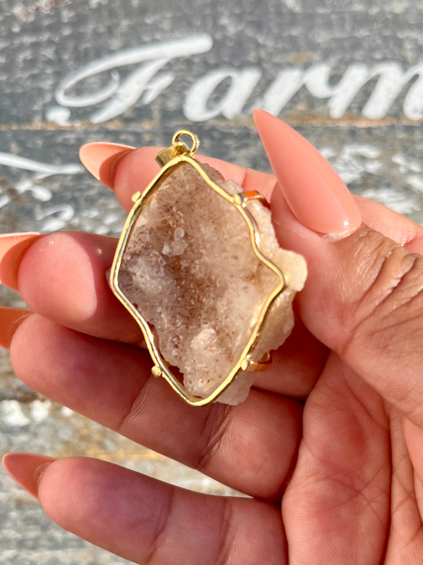 Gorgeous Druzy Pink Amethyst Pendant from Brazil