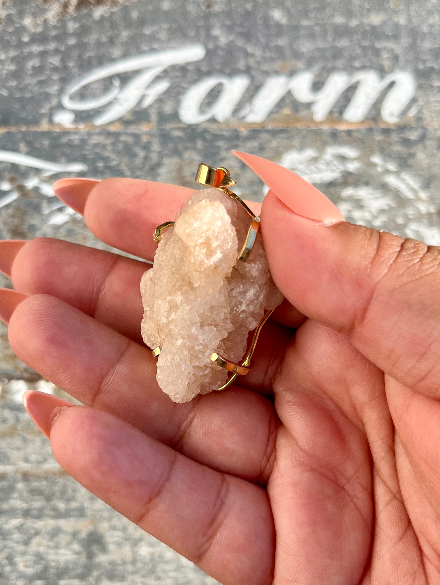 Gorgeous Druzy Pink Amethyst Pendant from Brazil