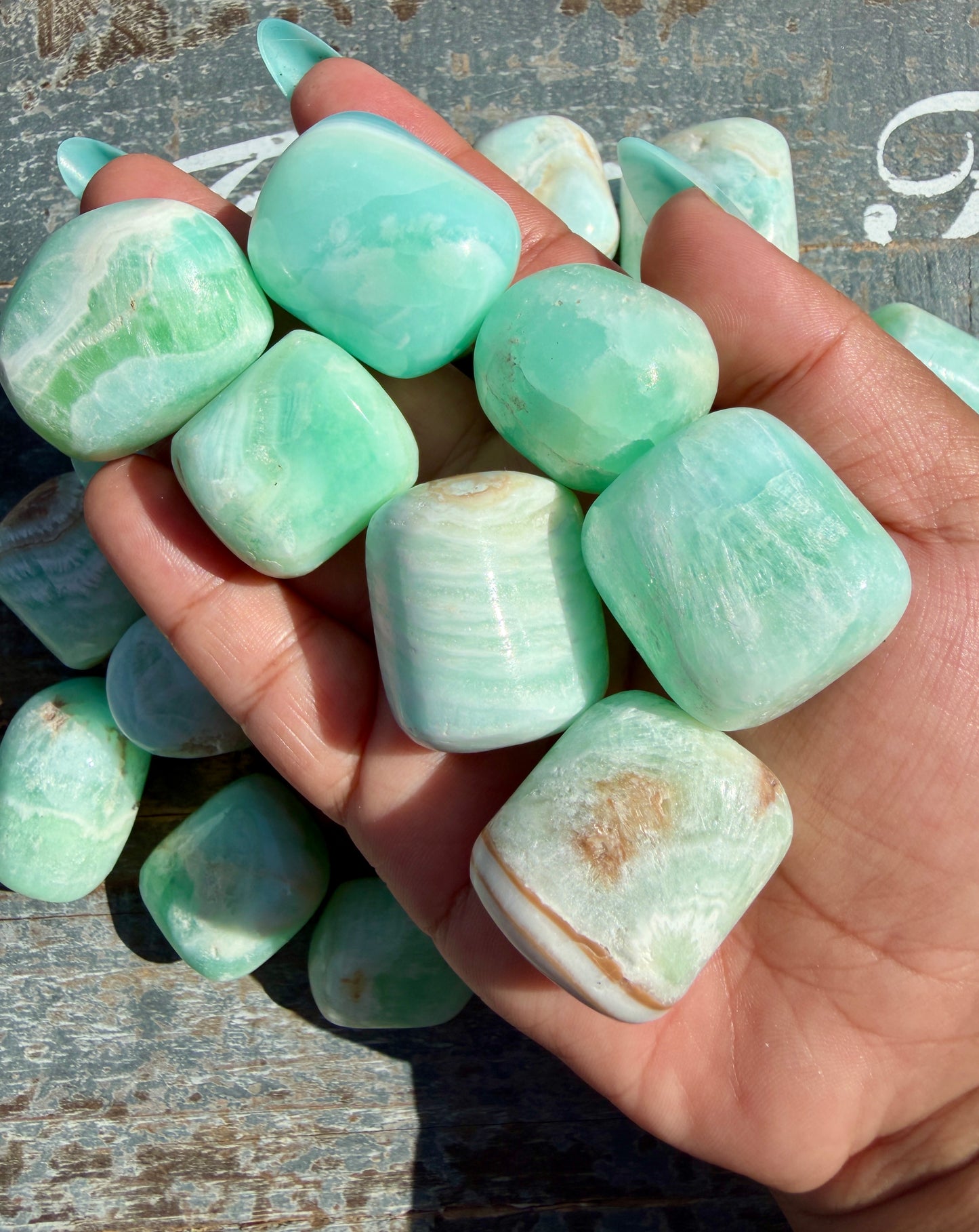 One (1) Caribbean Calcite Tumble | Intuitively Chosen