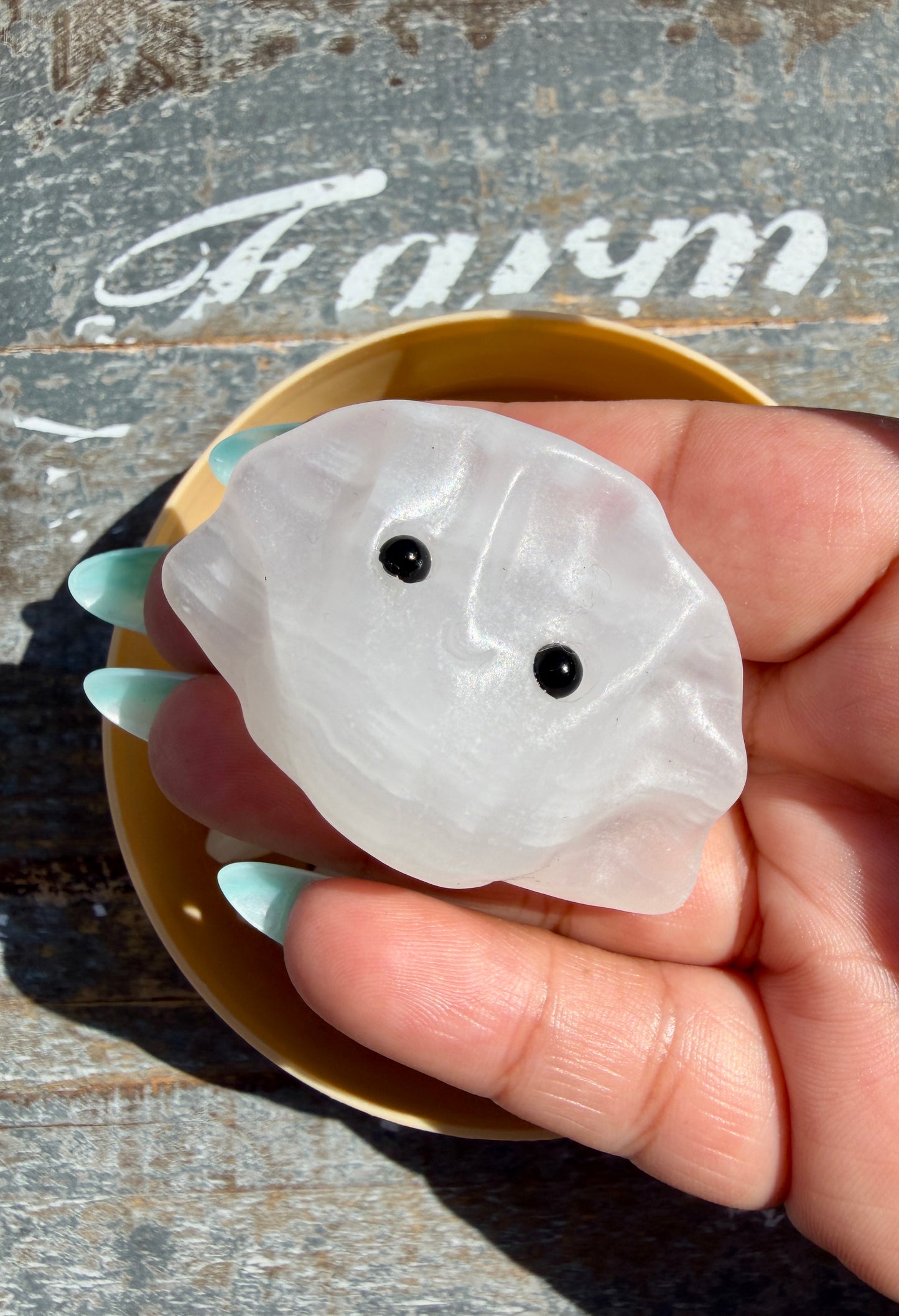 Adorable White Calcite Dumpling Set