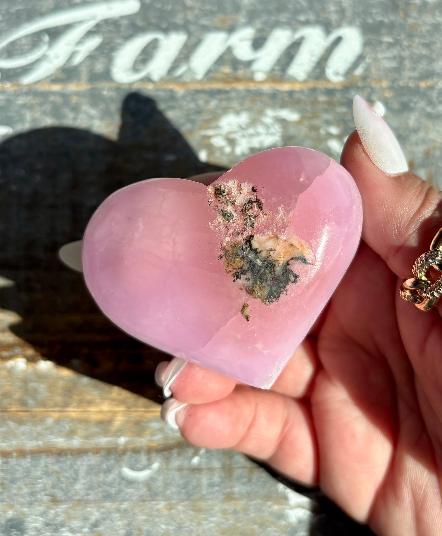 Gorgeous Pink Aragonite Heart from Pakistan | Opt S