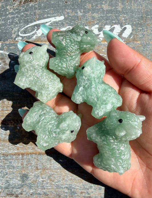One (1) Mini Green Aventurine Highland Cow | Intuitively Chosen