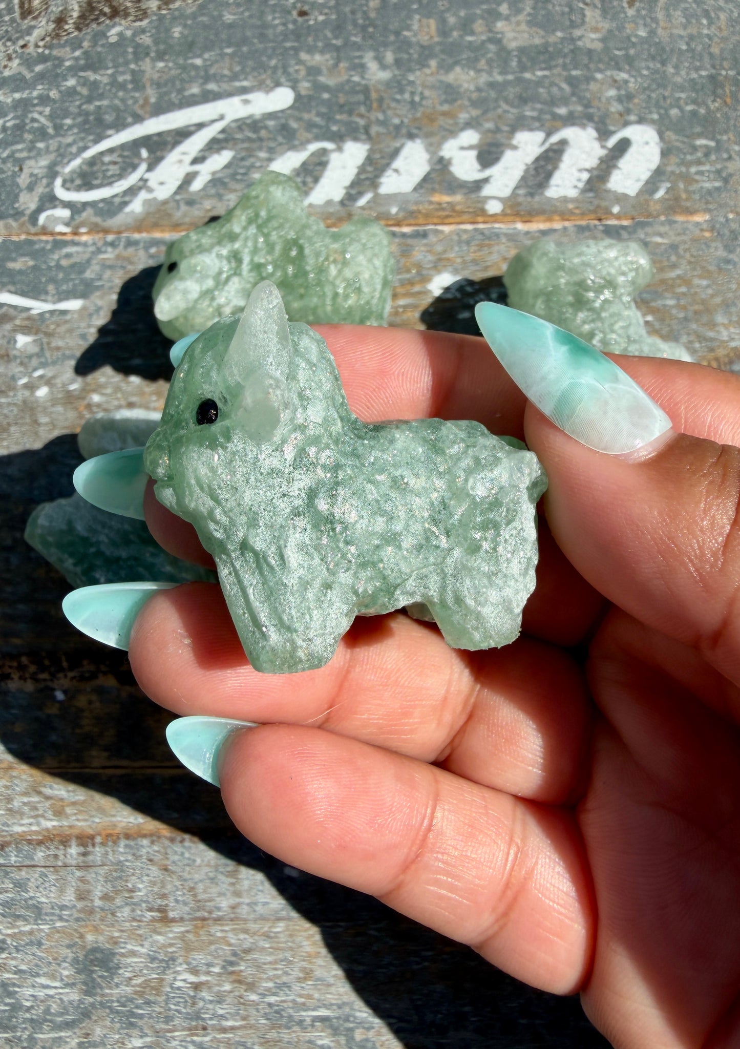 One (1) Mini Green Aventurine Highland Cow | Intuitively Chosen