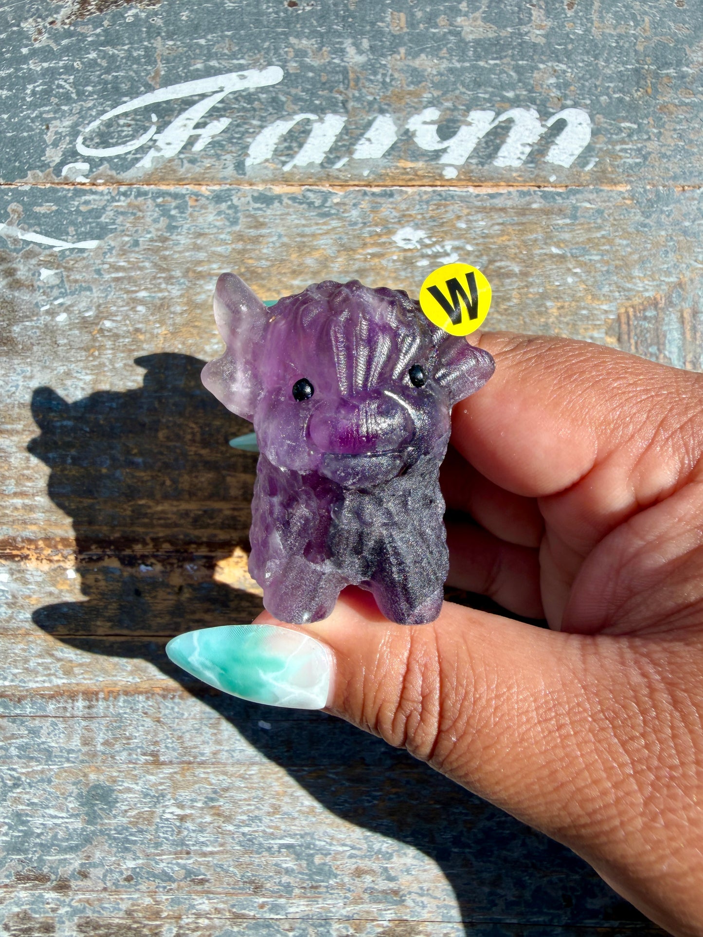 Adorable Rainbow Fluorite Highland Cow | Opt W