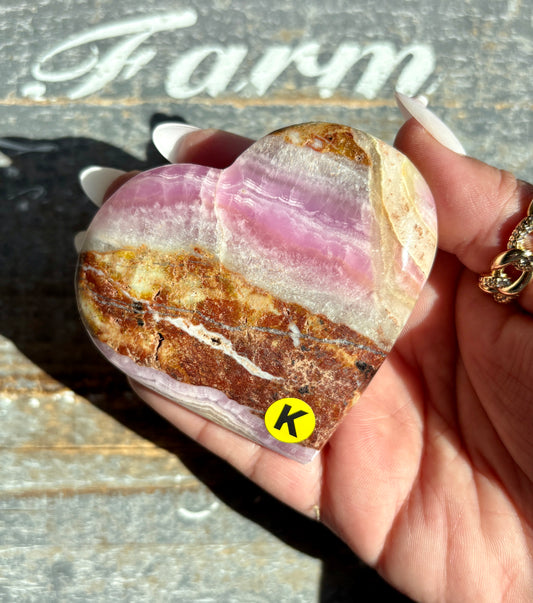 Gorgeous Pink Aragonite Heart from Pakistan | Opt K