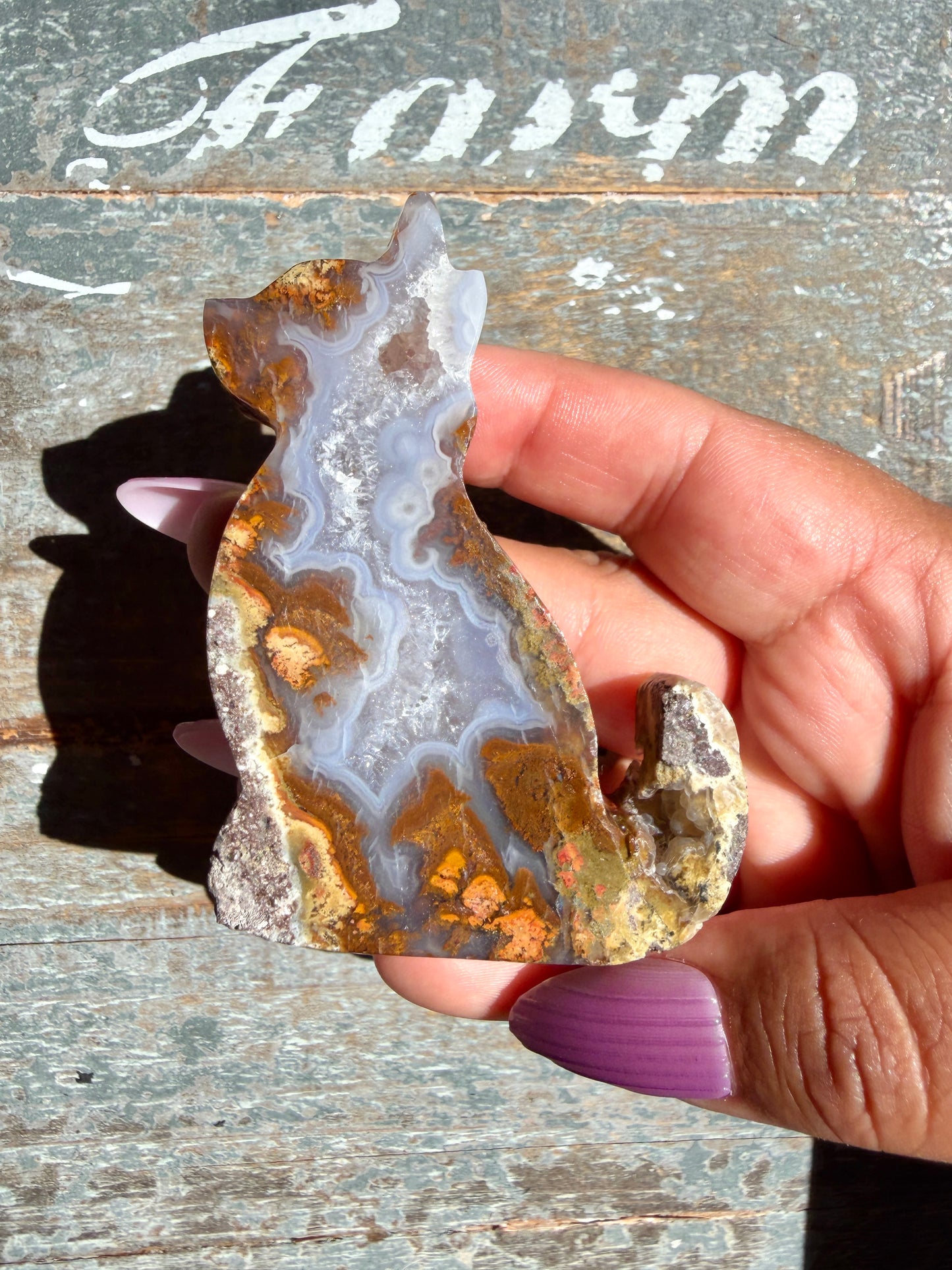 Gorgeous Indonesian Scenic Moss Agate DOG Carving | Opt 46