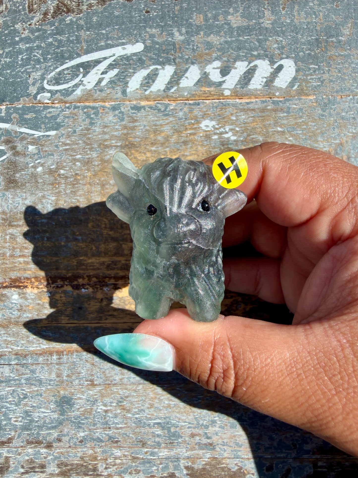 Adorable Rainbow Fluorite Highland Cow | Opt H