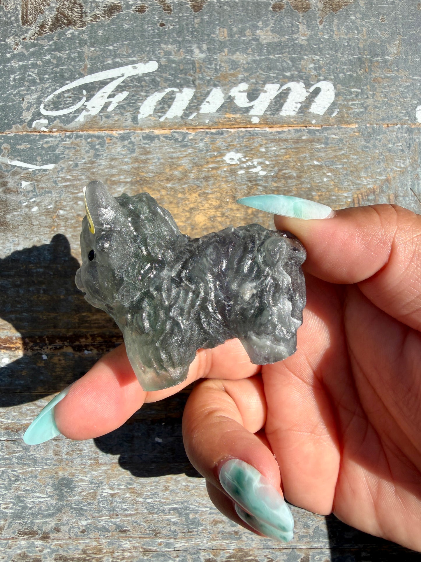 Adorable Rainbow Fluorite Highland Cow | Opt H