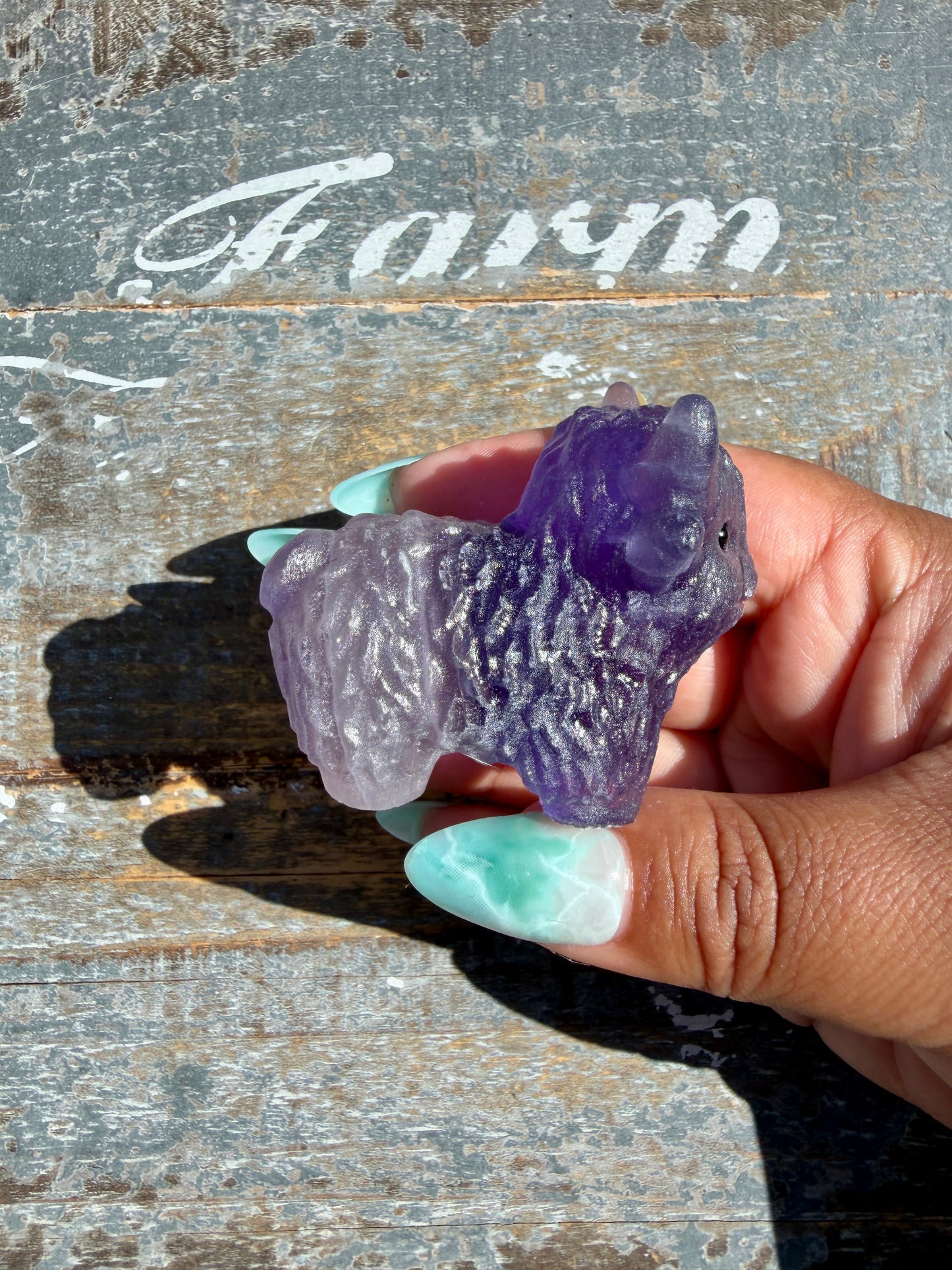 Adorable Rainbow Fluorite Highland Cow | Opt S