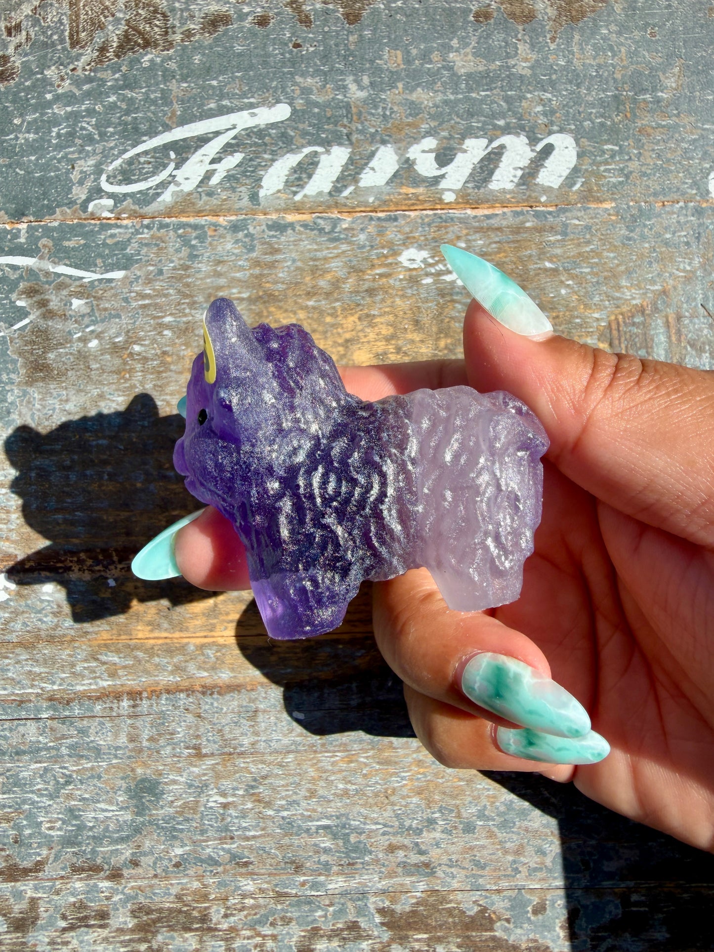 Adorable Rainbow Fluorite Highland Cow | Opt S
