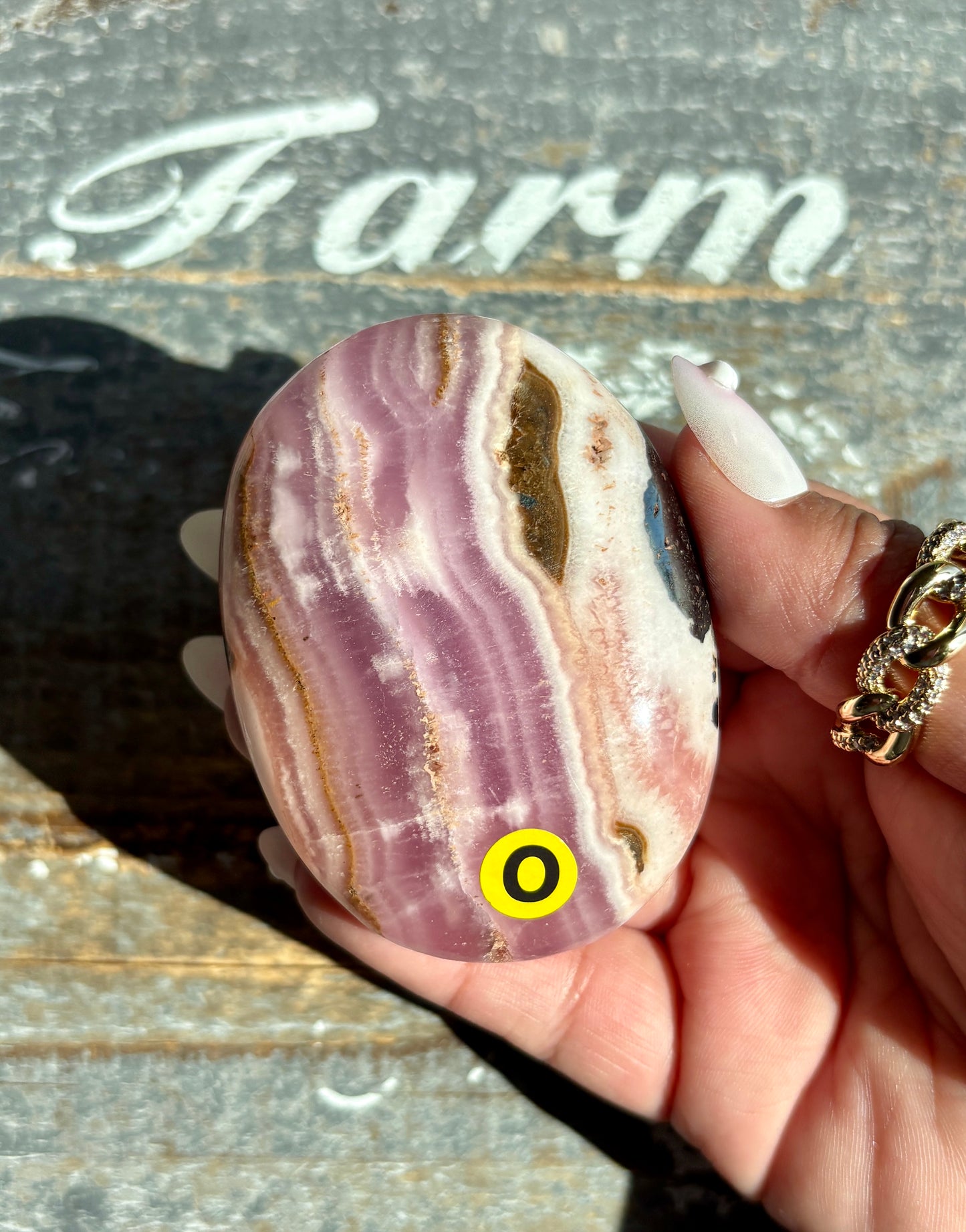 Gorgeous Pink Aragonite Palm Stone from Pakistan | Opt O