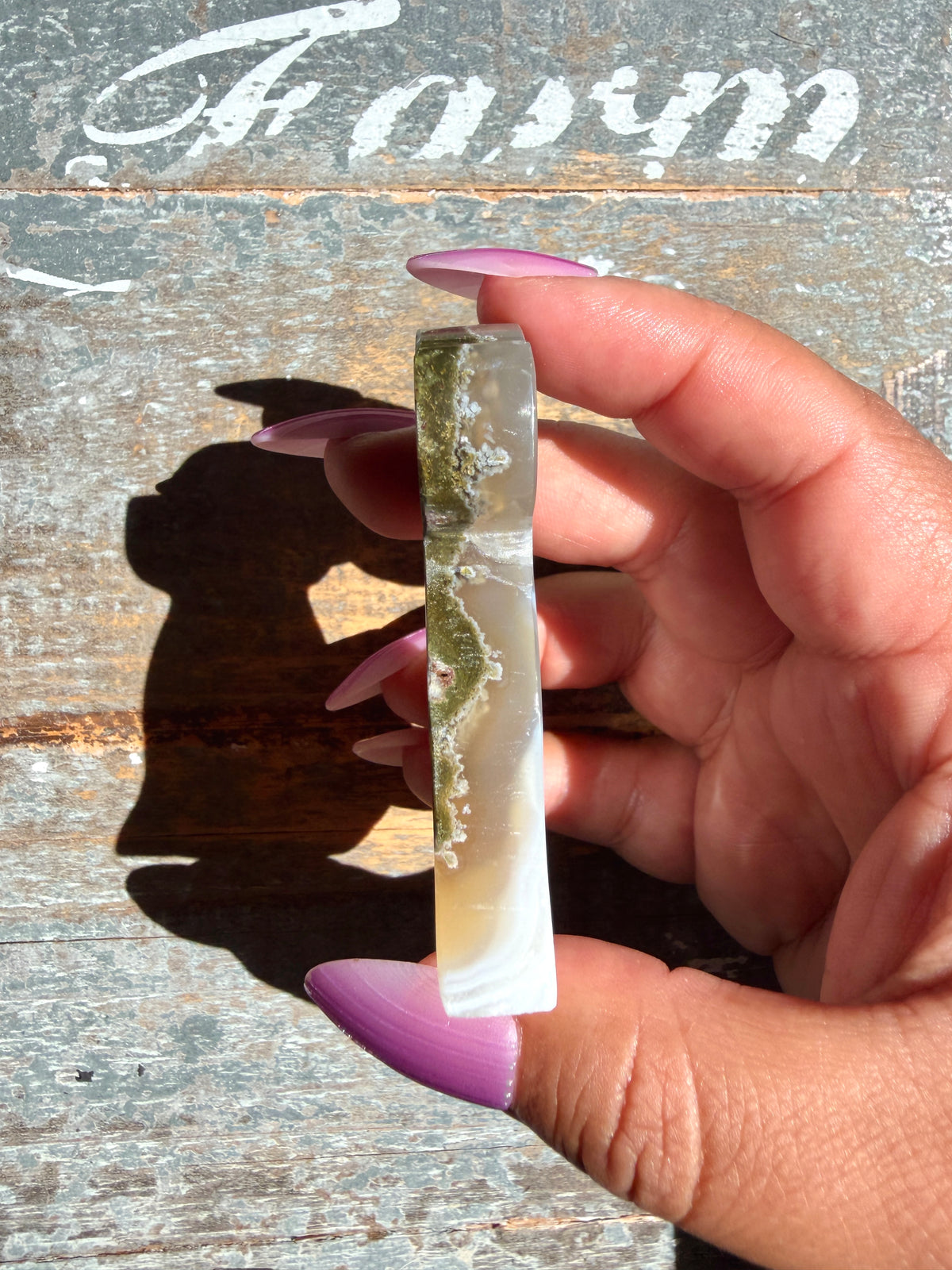 Gorgeous Indonesian Scenic Moss Agate DOG Carving | Opt 41