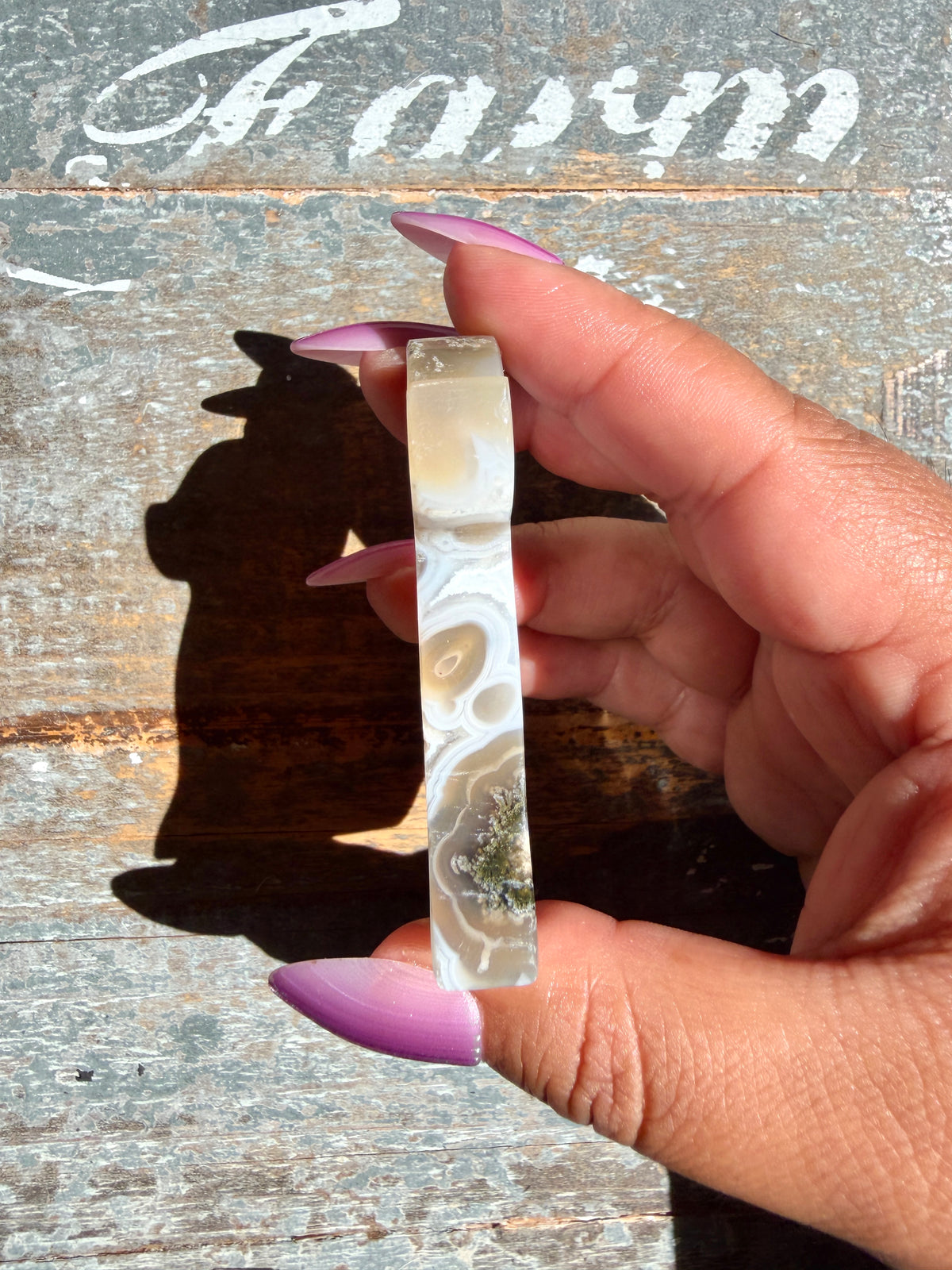 Gorgeous Indonesian Scenic Moss Agate DOG Carving | Opt 40