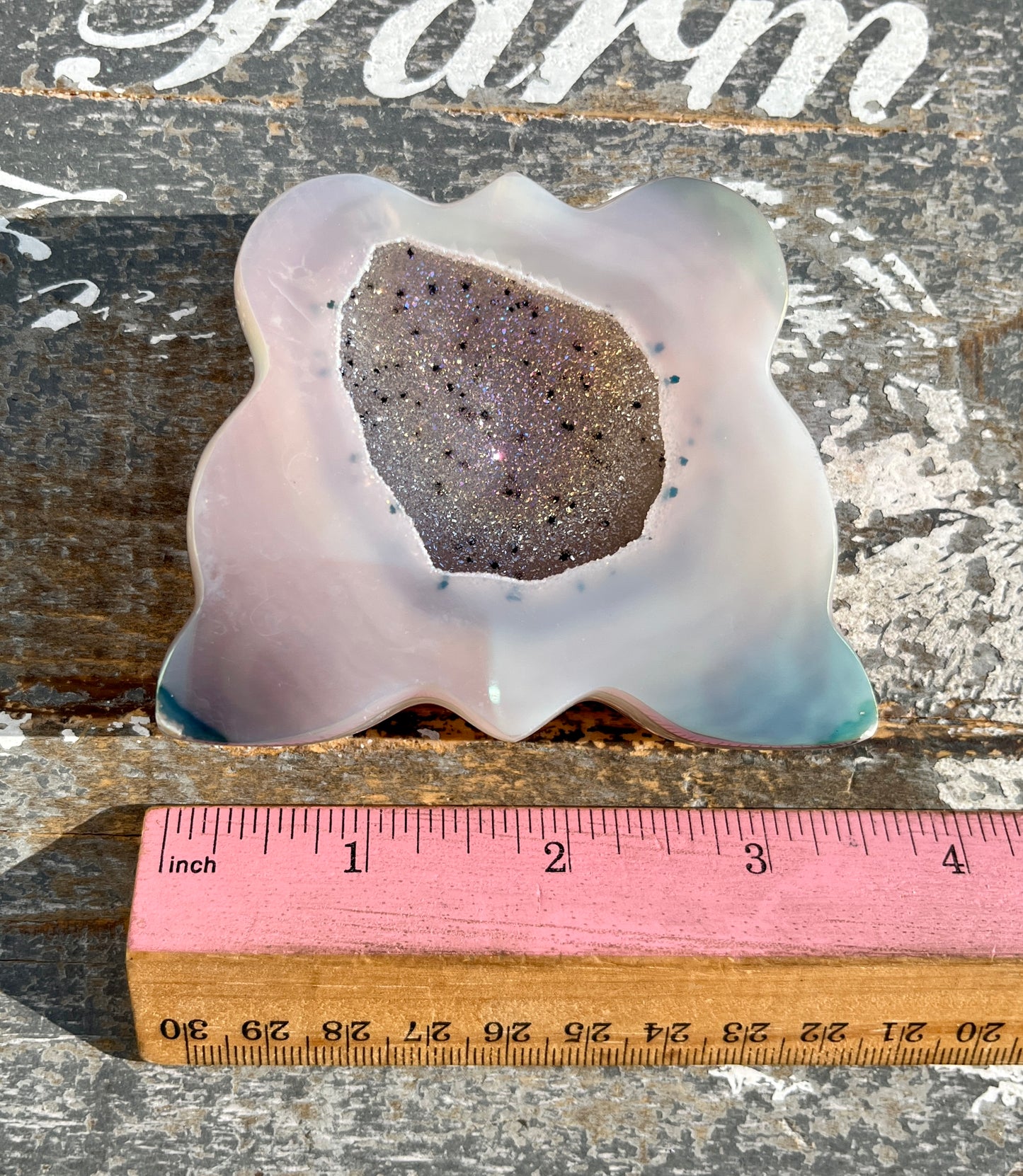 Gorgeous High Quality Aura Agate Druzy Butterfly Carving from Brazil