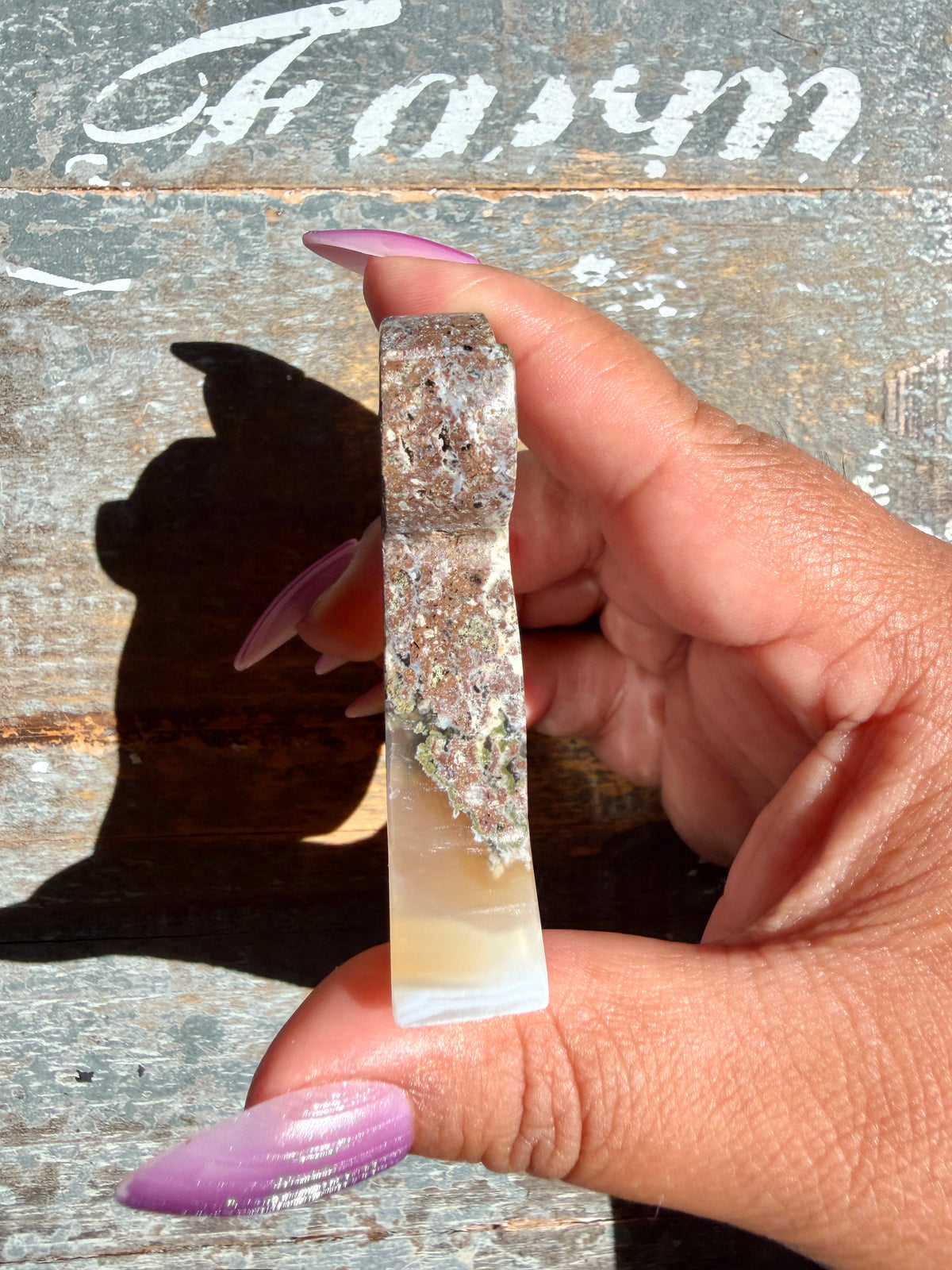 Gorgeous Indonesian Scenic Moss Agate DOG Carving | Opt 38