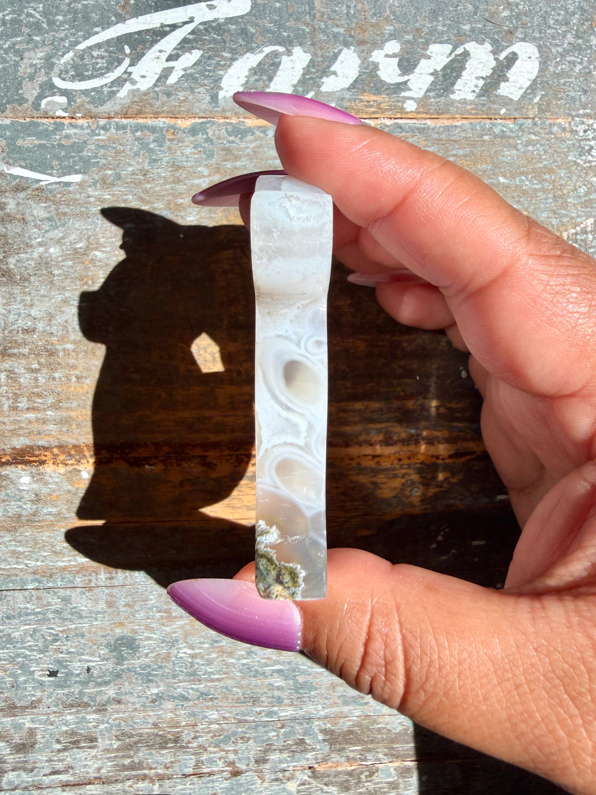 Gorgeous Indonesian Scenic Moss Agate DOG Carving | Opt 36