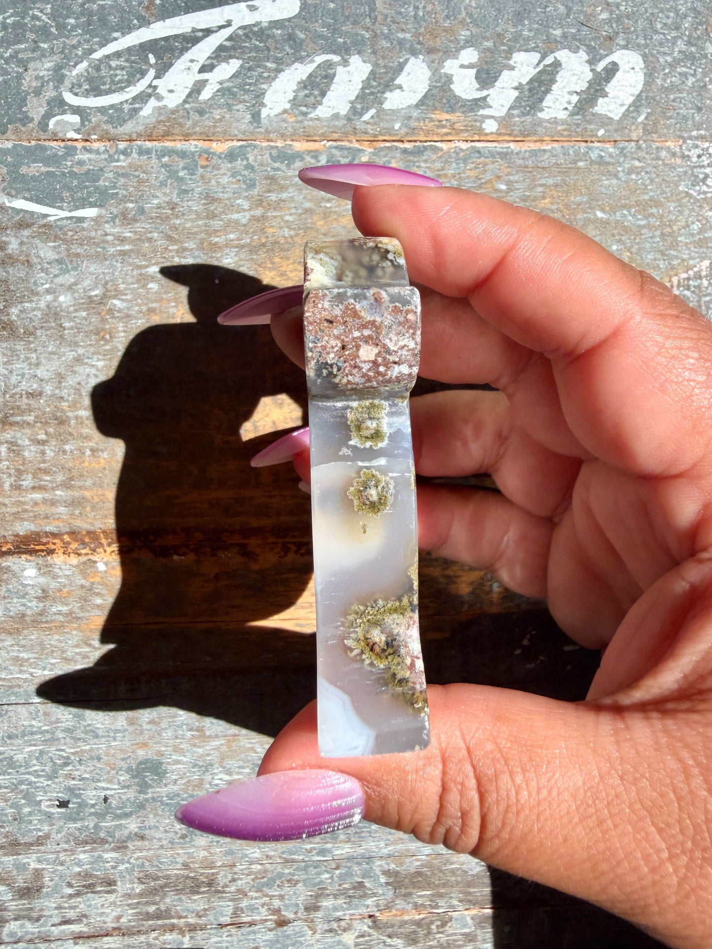 Gorgeous Indonesian Scenic Moss Agate DOG Carving | Opt 35
