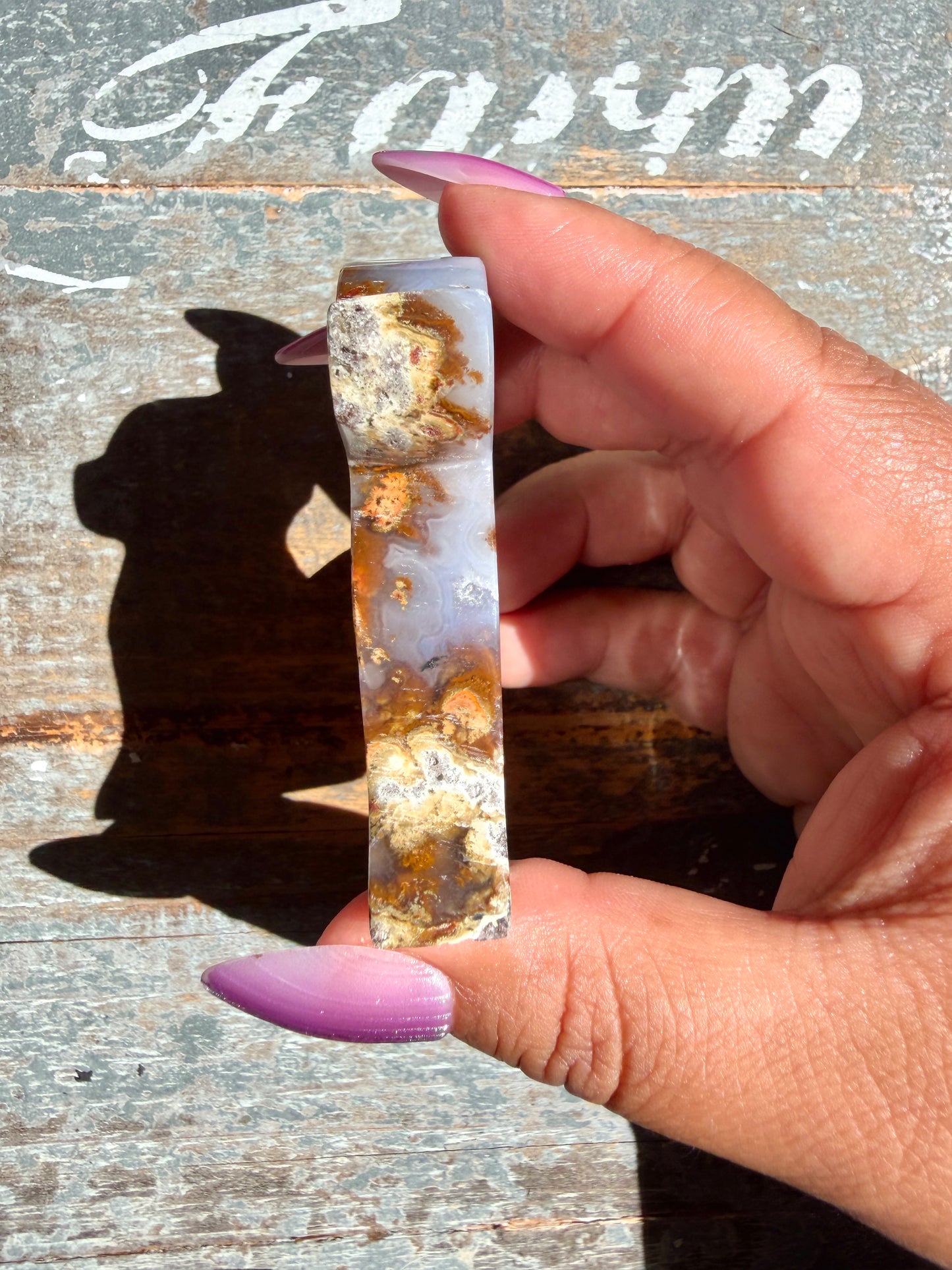 Gorgeous Indonesian Scenic Moss Agate DOG Carving | Opt 30