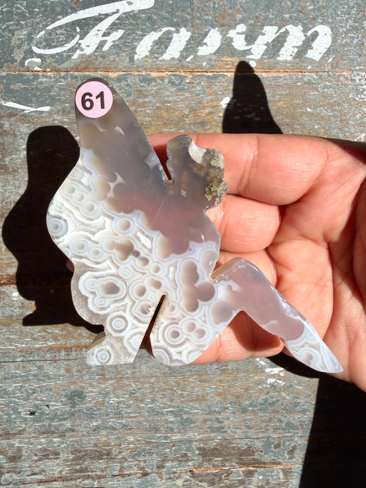 Gorgeous Indonesian Scenic Moss Agate FAIRY Carving | Opt 61