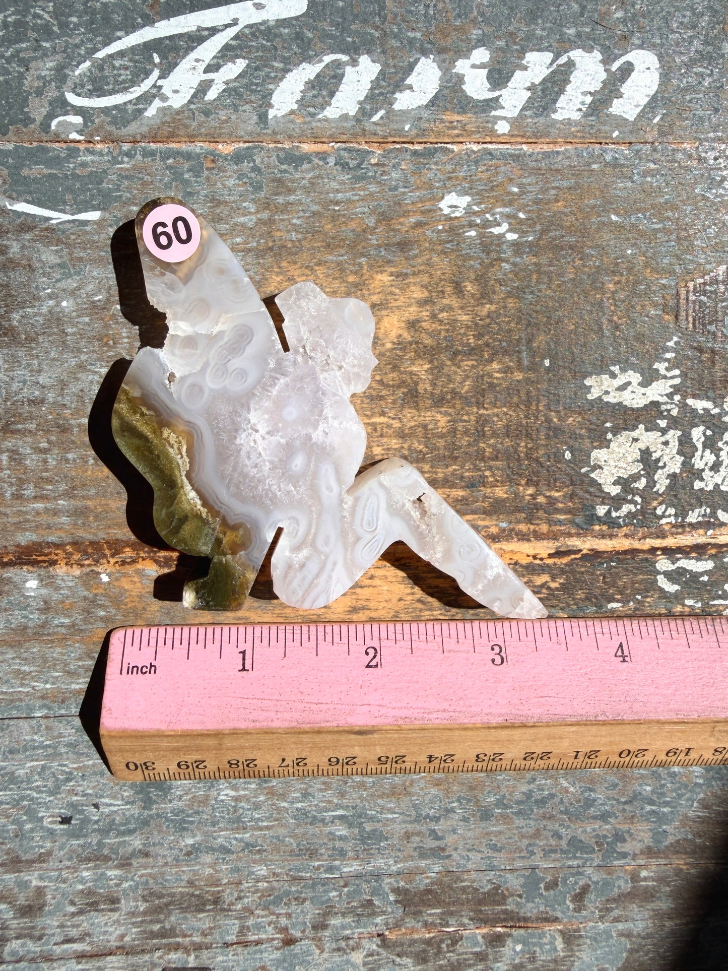 Gorgeous Indonesian Scenic Moss Agate FAIRY Carving | Opt 60