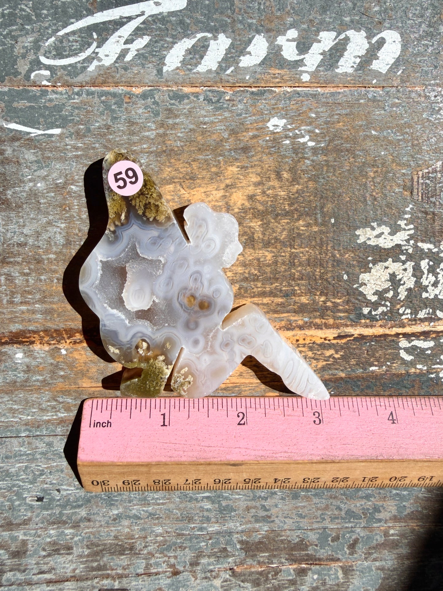 Gorgeous Indonesian Scenic Moss Agate FAIRY Carving | Opt 59