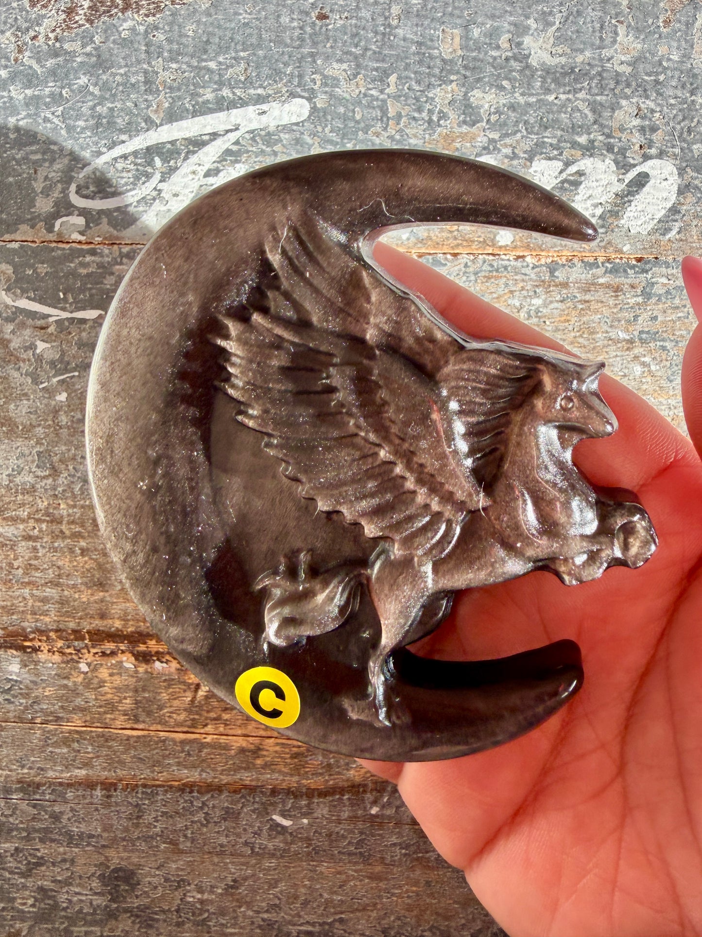 Gorgeous Silver Sheen Obsidian Unicorn | Opt C