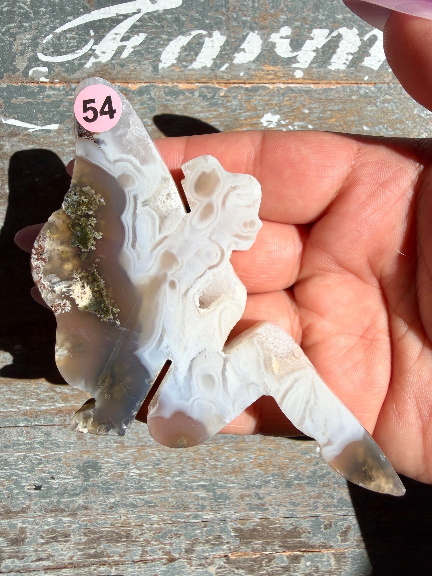 Gorgeous Indonesian Scenic Moss Agate FAIRY Carving | Opt 54