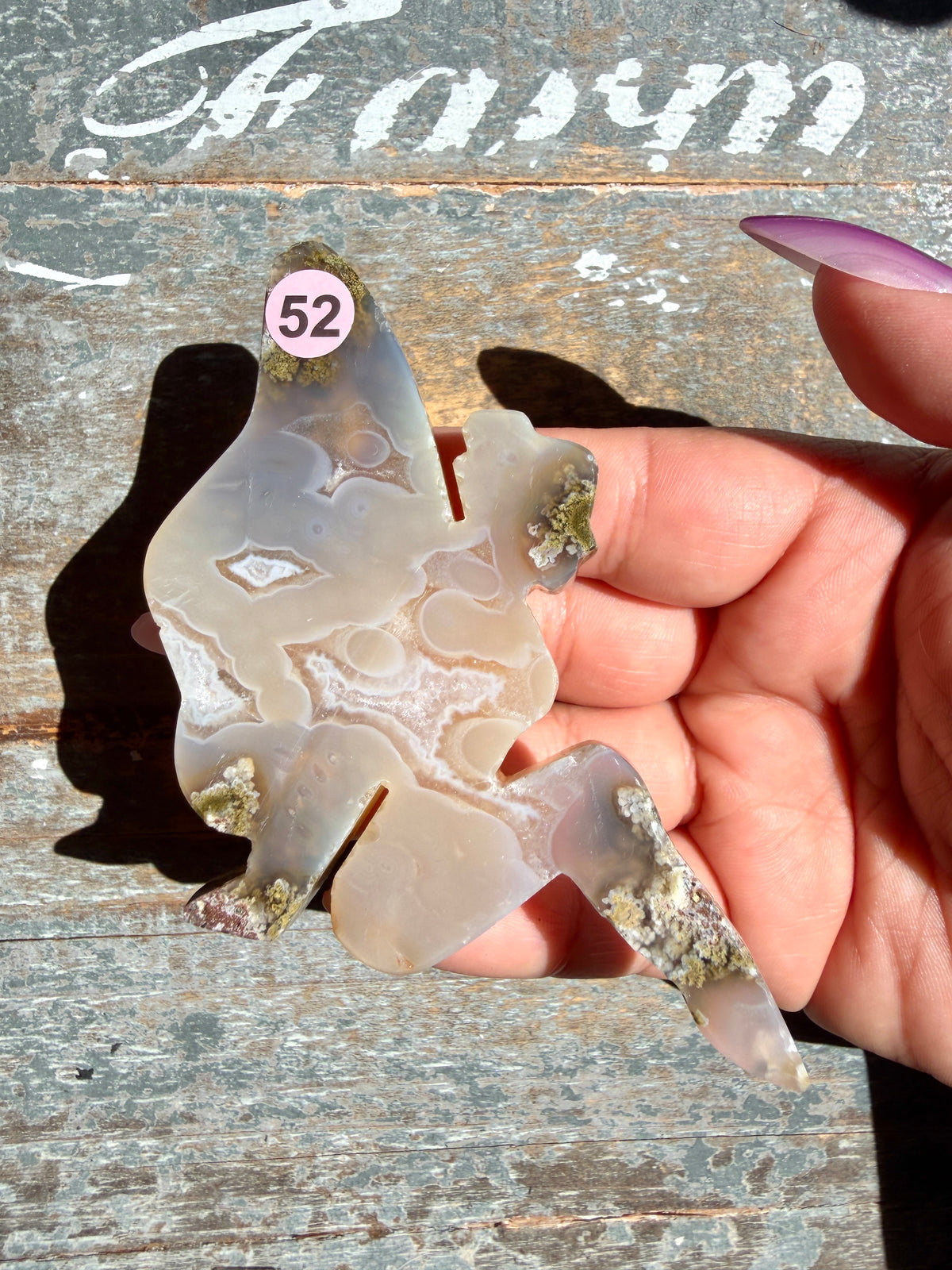 Gorgeous Indonesian Scenic Moss Agate FAIRY Carving | Opt 52
