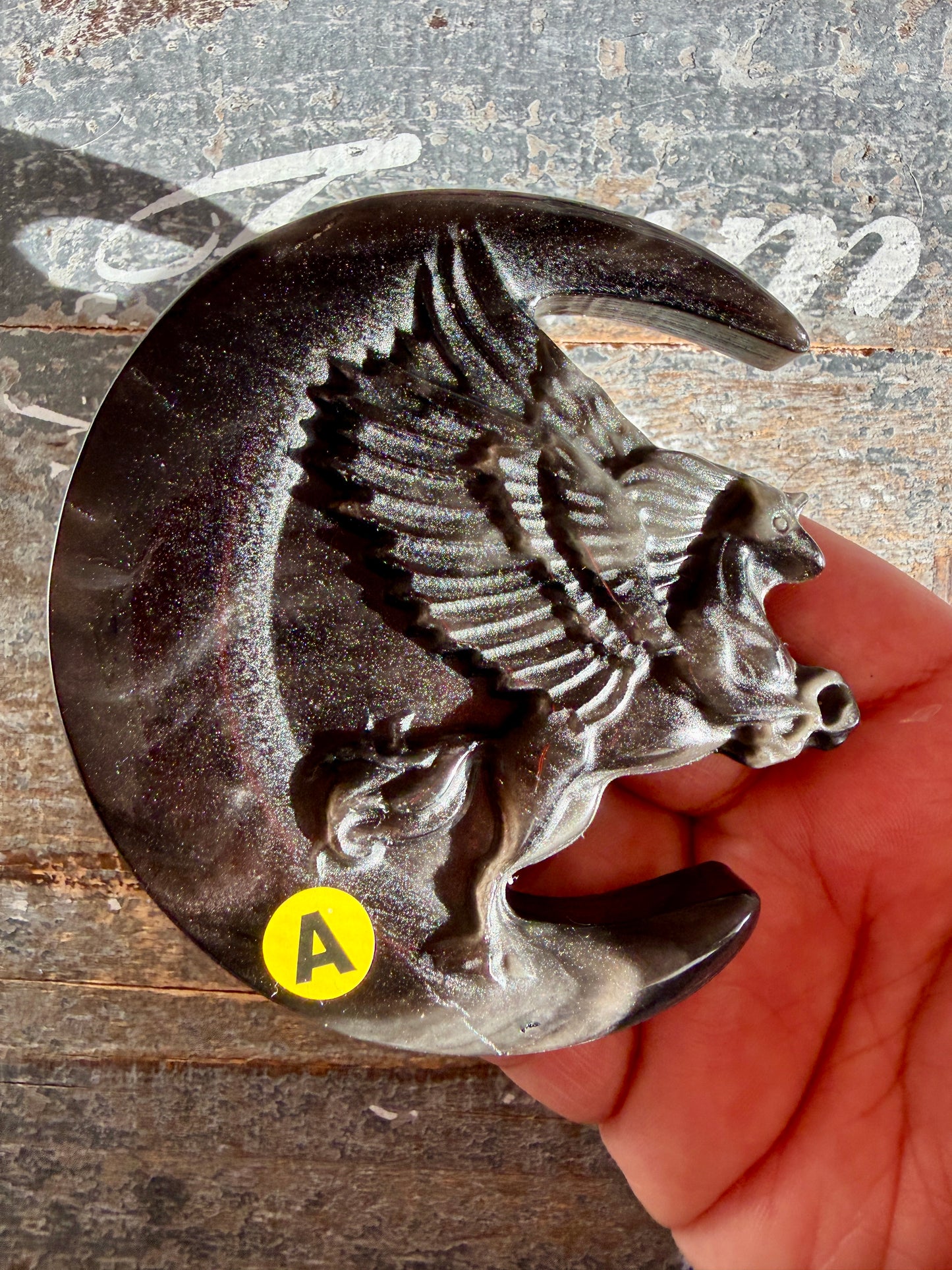 Gorgeous Silver Sheen Obsidian Unicorn | Opt A