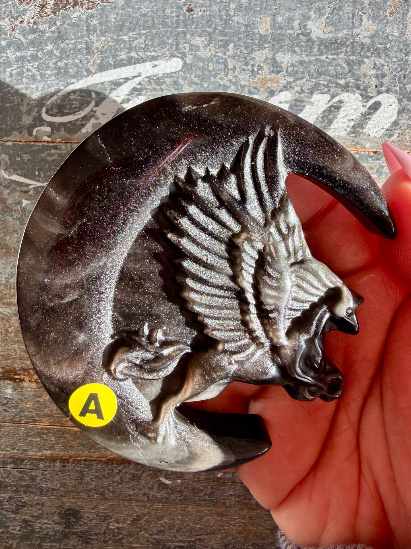 Gorgeous Silver Sheen Obsidian Unicorn | Opt A