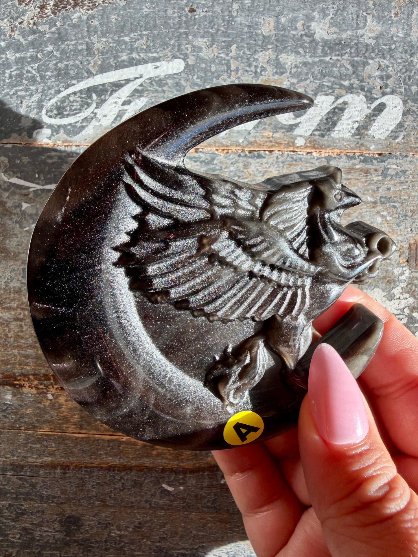 Gorgeous Silver Sheen Obsidian Unicorn | Opt A