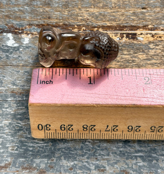 One (1) Smokey Quartz Buddha Carving