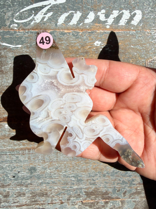 Gorgeous Indonesian Scenic Moss Agate FAIRY Carving | Opt 49