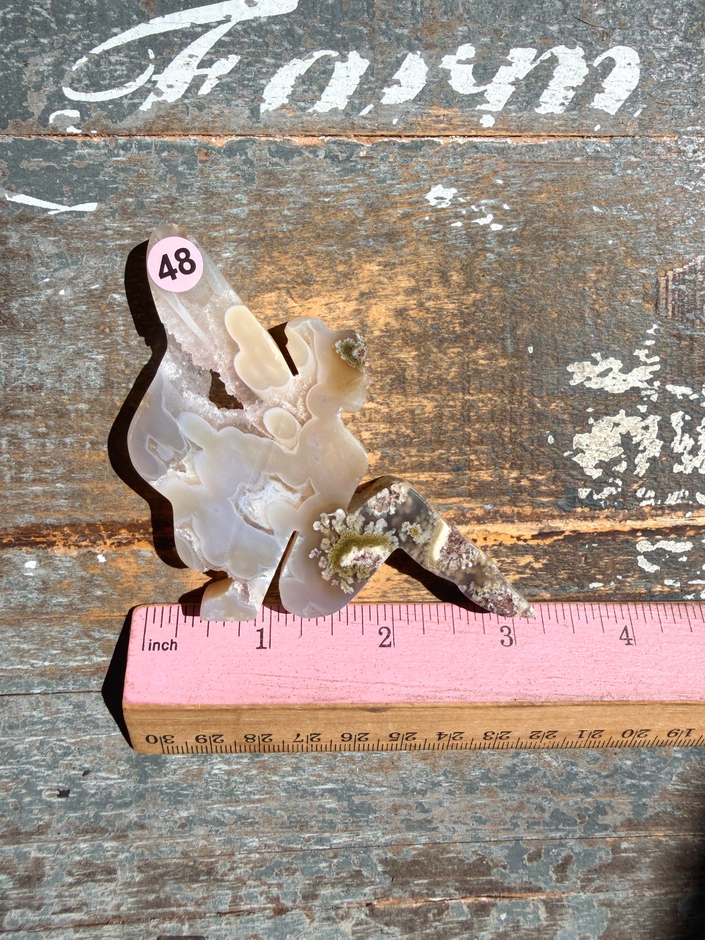 Gorgeous Indonesian Scenic Moss Agate FAIRY Carving | Opt 48