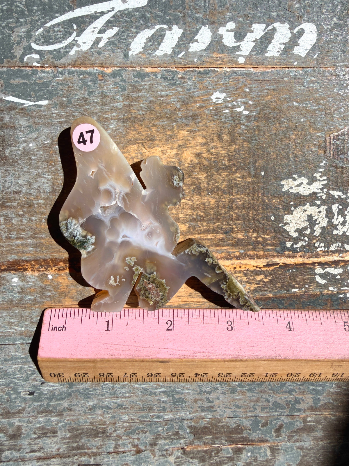 Gorgeous Indonesian Scenic Moss Agate FAIRY Carving | Opt 47