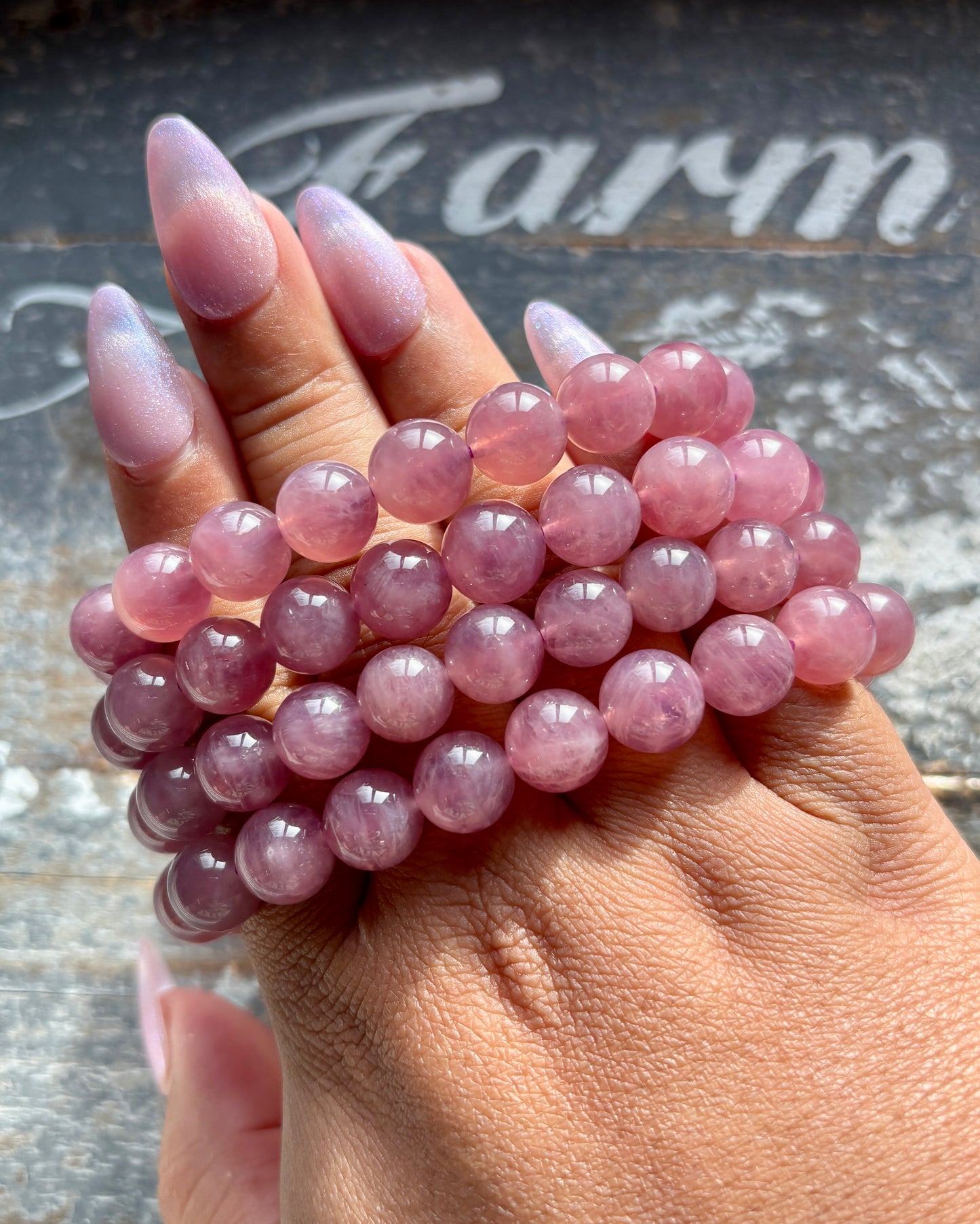 One (1) Gorgeous High Grade Purple Rose Quartz Bracelet from Brazil | 9mm