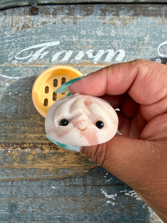 Adorable Pink Opal Xiaolongbao (soup dumpling) | Opt X