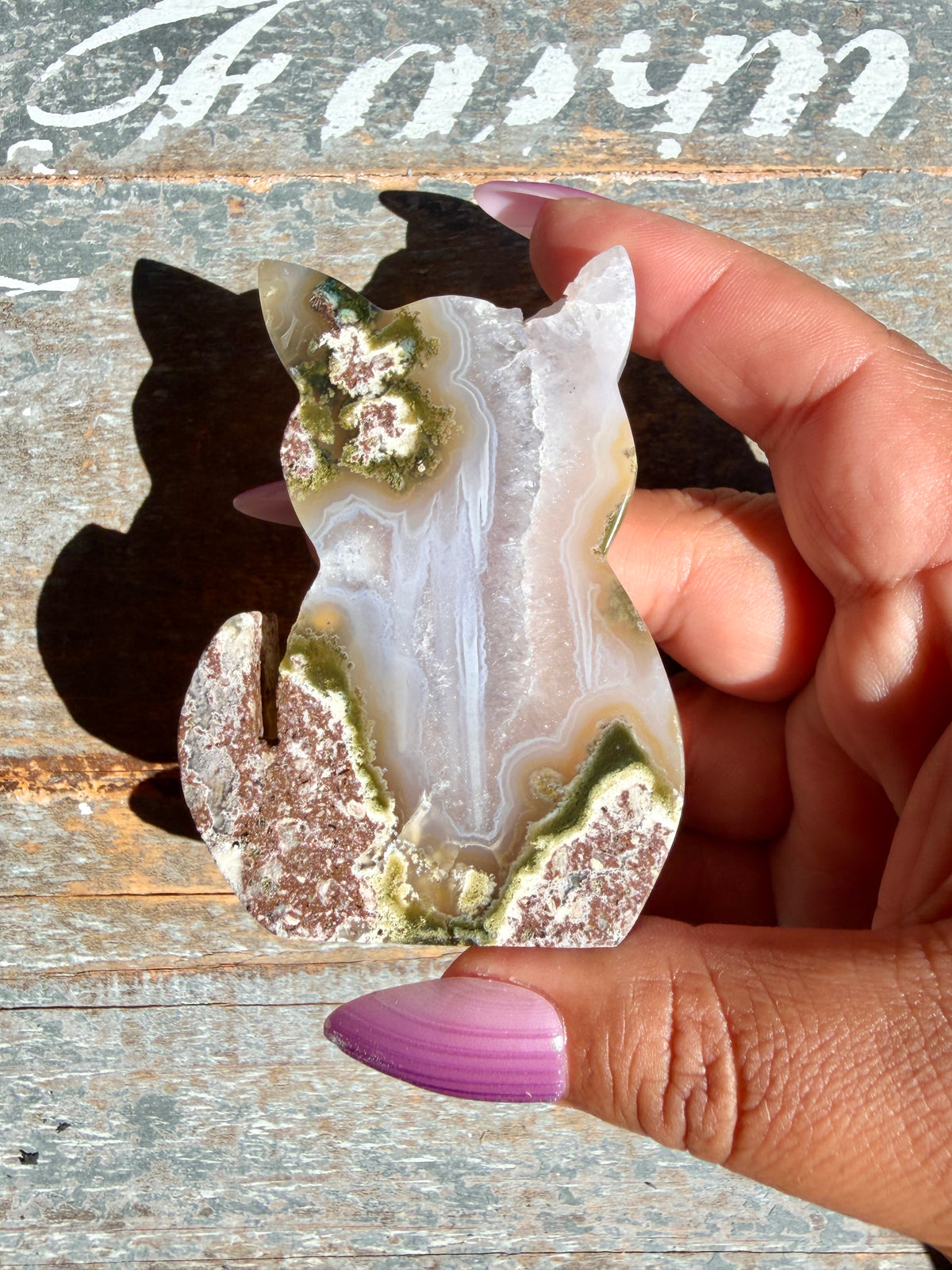 Gorgeous Indonesian Scenic Moss Agate CAT Carving | Opt 29